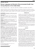 Cover page: Primary Language and Receipt of Recommended Health Care Among Hispanics in the United States