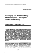 Cover page: Sovereignty and Nation-Building: The Development Challenge in Indian Country Today