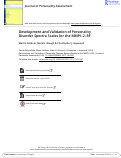 Cover page: Development and Validation of Personality Disorder Spectra Scales for the MMPI–2–RF