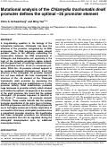 Cover page: Mutational analysis of the <em>Chlamydia trachomatis&nbsp;</em>dnaK promoter defines the optimal -35 promoter element