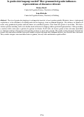 Cover page: Is gender-fair langauge needed? How grammatical gender influencesrepresentations of discourse referents