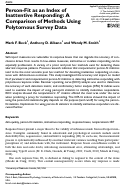 Cover page: Person-Fit as an Index of Inattentive Responding: A Comparison of Methods Using Polytomous Survey Data