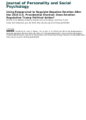 Cover page: Using Reappraisal to Regulate Negative Emotion After the 2016 U.S. Presidential Election: Does Emotion Regulation Trump Political Action?