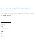 Cover page: Towards a Library of Standard Operating Procedures (SOPs) for (meta)genomic annotation