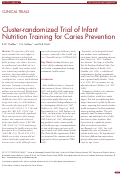 Cover page: Cluster-randomized Trial of Infant Nutrition Training for Caries Prevention
