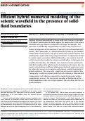 Cover page of Efficient hybrid numerical modeling of the seismic wavefield in the presence of solid-fluid boundaries.