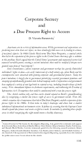 Cover page: Corporate Secrecy and a Due Process Right to Access