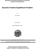 Cover page: Dynamic Positive Equilibrium Problem
