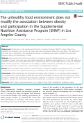Cover page: The unhealthy food environment does not modify the association between obesity and participation in the Supplemental Nutrition Assistance Program (SNAP) in Los Angeles County