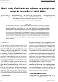 Cover page: Model study of soil-moisture influence on precipitation seesaw in the southern United States