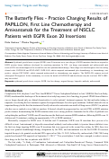 Cover page: The Butterfly Flies - Practice Changing Results of PAPILLON, First Line Chemotherapy and Amivantamab for the Treatment of NSCLC Patients with EGFR Exon 20 Insertions.