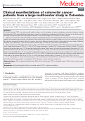 Cover page: Clinical manifestations of colorectal cancer patients from a large multicenter study in Colombia