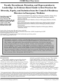 Cover page: Faculty Recruitment, Retention, and Representation in Leadership: An Evidence-Based Guide to Best Practices for Diversity, Equity, and Inclusion from the Council of Residency Directors in Emergency Medicine