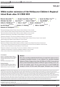 Cover page: White matter extension of the Melbourne Childrens Regional Infant Brain atlas: M-CRIB-WM.
