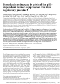 Cover page: Ferredoxin reductase is critical for p53-dependent tumor suppression via iron regulatory protein 2