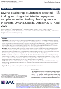Cover page: Diverse psychotropic substances detected in drug and drug administration equipment samples submitted to drug checking services in Toronto, Ontario, Canada, October 2019–April 2020