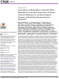 Cover page: Association of Body Mass Index with DNA Methylation and Gene Expression in Blood Cells and Relations to Cardiometabolic Disease: A Mendelian Randomization Approach.