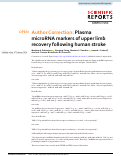 Cover page: Author Correction: Plasma microRNA markers of upper limb recovery following human stroke