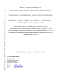 Cover page of Engineering of bacterial methyl ketone synthesis for biofuels