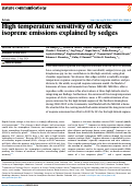 Cover page: High temperature sensitivity of Arctic isoprene emissions explained by sedges.