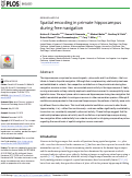 Cover page: Spatial encoding in primate hippocampus during free navigation