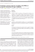 Cover page: Preliminary evidence supports circulating microRNAs as prognostic biomarkers for type 2 diabetes.