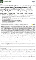 Cover page: Assessment of Dietary Intake and Nutrient Gaps, and Development of Food-Based Recommendations, among Pregnant and Lactating Women in Zinder, Niger: An Optifood Linear Programming Analysis