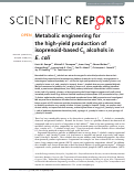 Cover page: Metabolic engineering for the high-yield production of isoprenoid-based C5 alcohols in E. coli