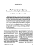 Cover page: The meaning of expressed emotion: theoretical issues raised by cross- cultural research
