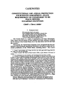 Cover page: Constitutional Law - Equal Protection Fourteenth Amendment - State Requirement of Citizenship to be Peace Officer Sugarman Exception - <em>Cabell v. Chavez-Salido</em>