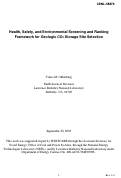 Cover page: Health, Safety, and Environmental Screening and Ranking Framework for Geologic CO2 Storage 
Site Selection