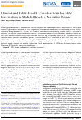 Cover page: Clinical and Public Health Considerations for HPV Vaccination in Midadulthood: A Narrative Review.