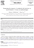 Cover page: Examining the impacts of residential self-selection on travel behavior: A focus on methodologies