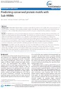 Cover page: Predicting conserved protein motifs with Sub-HMMs