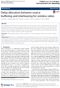 Cover page: Delay allocation between source buffering and interleaving for wireless video