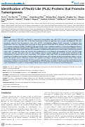 Cover page: Identification of Piwil2-Like (PL2L) Proteins that Promote Tumorigenesis