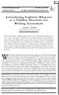 Cover page: Articulating Sophistic Rhetoric as a Validity Heuristic for Writing Assessment
