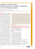 Cover page: Synthesis, Control, and Characterization of Surface Properties of Cu2O Nanostructures