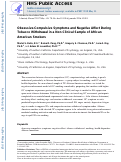 Cover page: Obsessive-compulsive symptoms and negative affect during tobacco withdrawal in a non-clinical sample of African American smokers