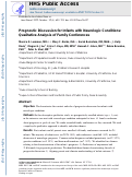 Cover page: Prognostic Discussion for Infants with Neurologic Conditions: Qualitative Analysis of Family Conferences.