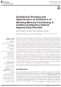 Cover page: Gestational Smoking and Hypertension as Predictors of Working Memory Functioning in Childhood Attention-Deficit/Hyperactivity Disorder