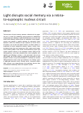 Cover page: Light disrupts social memory via a retina-to-supraoptic nucleus circuit.