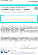 Cover page: Genotyping structural variants in pangenome graphs using the vg toolkit