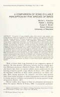 Cover page: A Comparison of Song Syllable Perception by Species of Birds