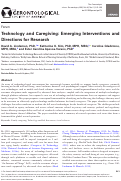 Cover page: Technology and Caregiving: Emerging Interventions and Directions for Research