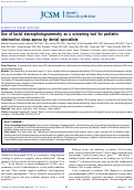 Cover page: Use of facial stereophotogrammetry as a screening tool for pediatric obstructive sleep apnea by dental specialists.