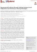 Cover page: Experimental Evolution Reveals Unifying Systems-Level Adaptations but Diversity in Driving Genotypes