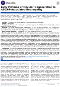 Cover page: Early Patterns of Macular Degeneration in ABCA4-Associated Retinopathy