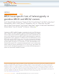 Cover page: BRCA locus-specific loss of heterozygosity in germline BRCA1 and BRCA2 carriers