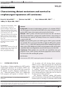 Cover page: Characterizing distant metastases and survival in oropharyngeal squamous cell carcinoma